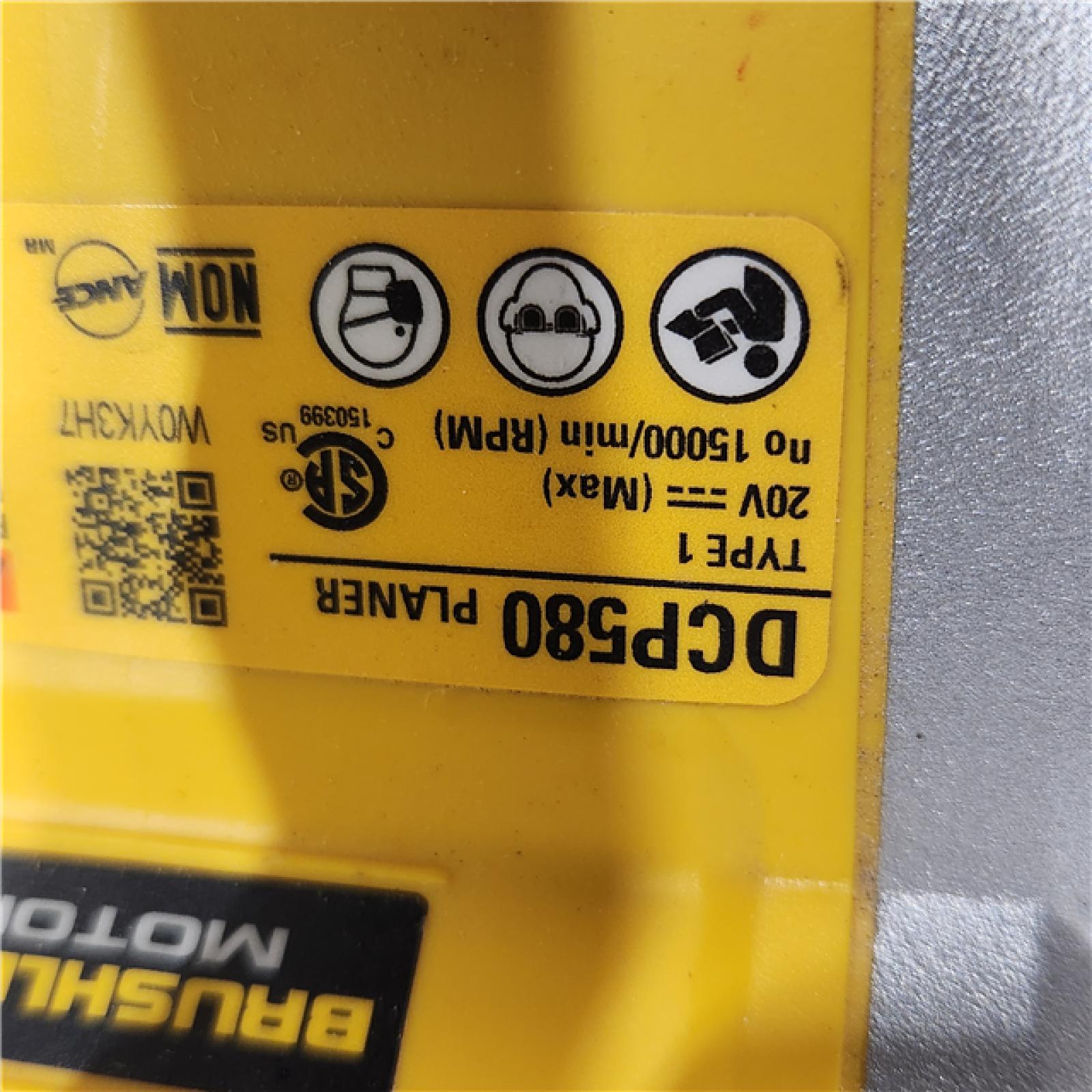 AS-IS DEWALT 20-Volt MAX XR Lithium-Ion Cordless Brushless 3-1/4 in. Planer (Tool-Only)