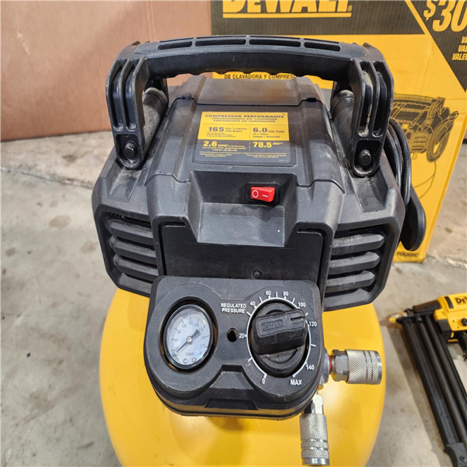 HOUSTON LOCATION - AS-IF (APPEARS LIKE NEW) 6 Gal. 18-Gauge Brad Nailer and Heavy-Duty Pancake Electric Air Compressor Combo Kit