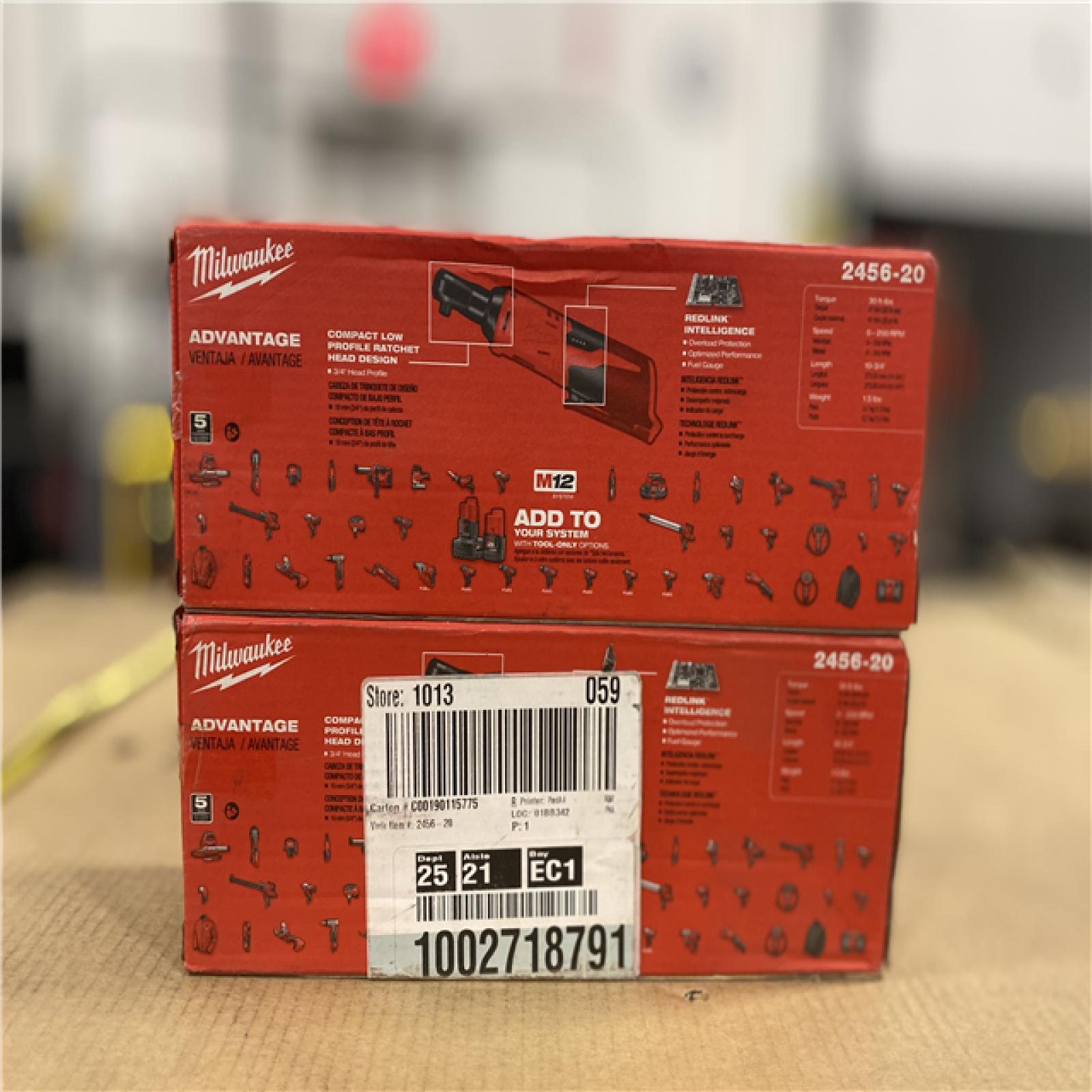 NEW! - Milwaukee M12 12V Lithium-Ion Cordless 1/4 in. Ratchet (Tool-Only) - (2 UNITS)