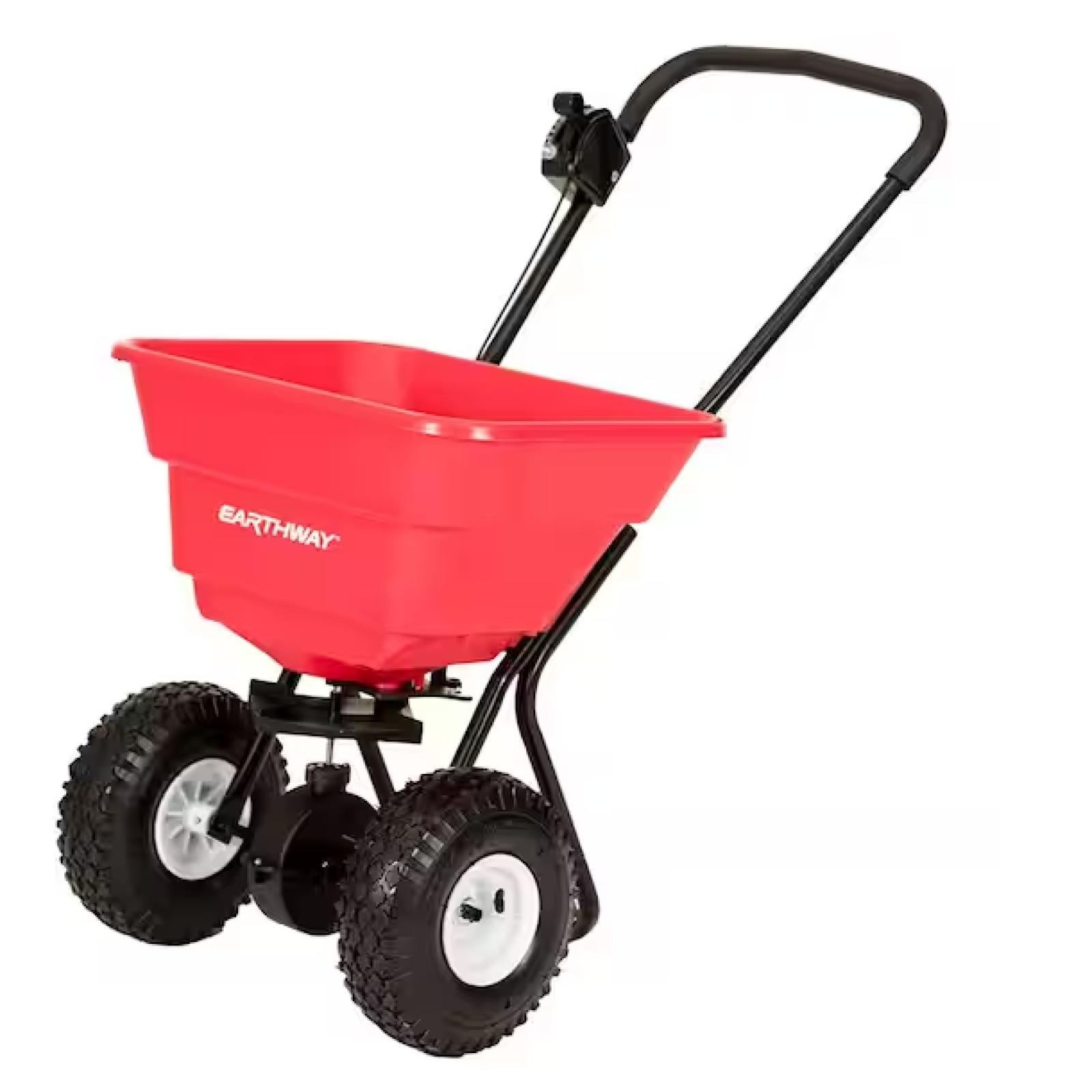 DALLAS LOCATION - 80 lbs. Estate Grade Spreader with Pneumatic Wheels -  PALLET  (  9  UNITS  )