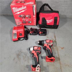 HOUSTON LOCATION - AS-IS Milwaukee M18 18V Cordless Brushed 2 Tool Drill/Driver and Impact Driver Kit