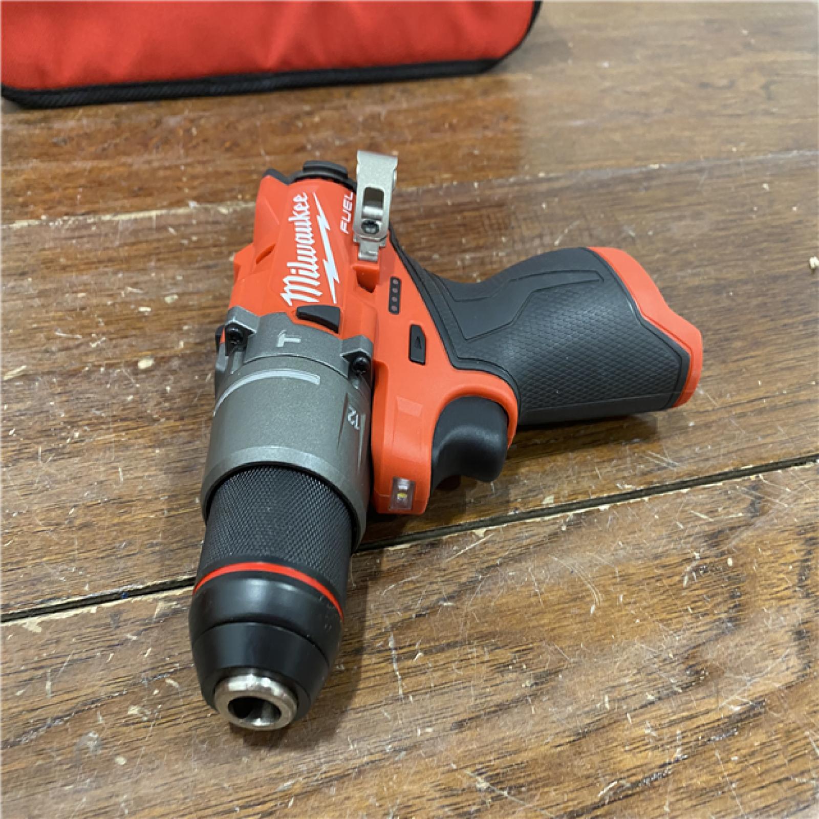 AS-ISMilwaukee M12 FUEL 12-Volt Lithium-Ion Brushless Cordless 1/2 in. Hammer Drill Kit with 1 Compact 2.0Ah Battery Pack and 1 Charger