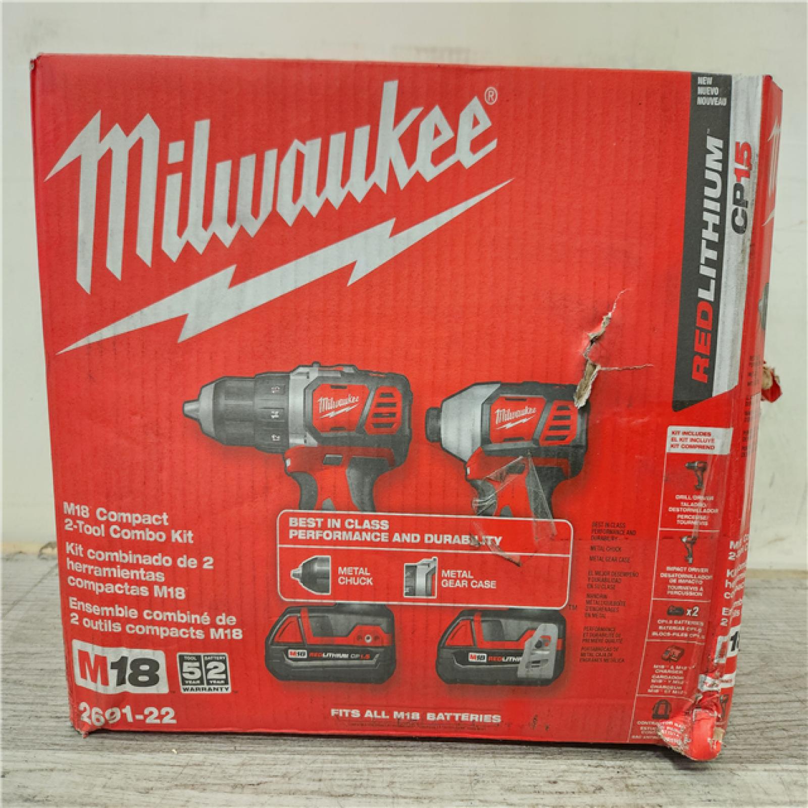 Phoenix Location Milwaukee M18 18V Lithium-Ion Cordless Drill Driver/Impact Driver Combo Kit (2-Tool) W/ Two 1.5Ah Batteries, Charger Tool Bag