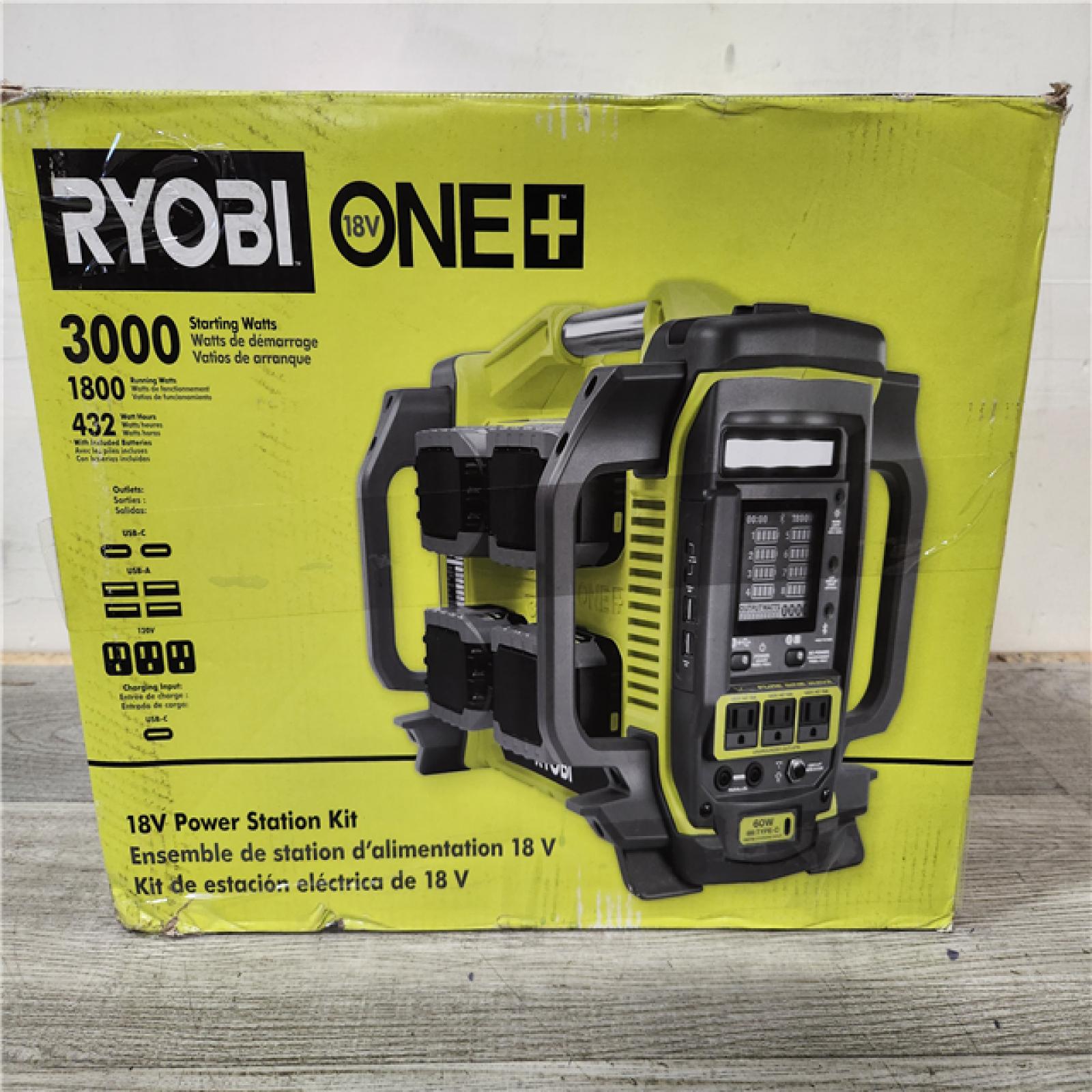 Phoenix Location RYOBI ONE+ 1800-Watt Power Station Battery Inverter Push Button Battery Generator/8-Port Charger with (4) Batteries