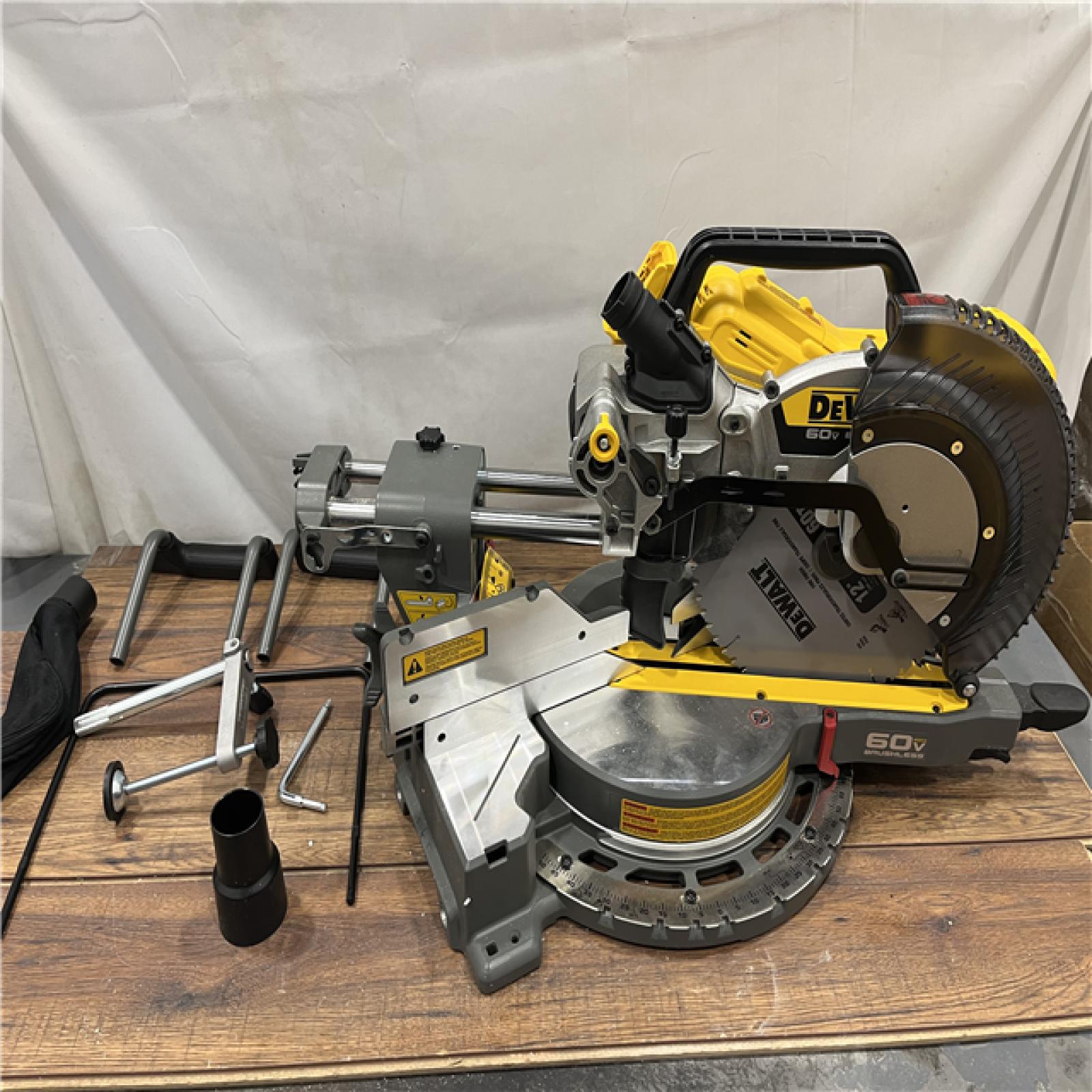 AS IS DEWALT 60V Lithium-Ion 12 in. Cordless Sliding Miter Saw (Tool Only)