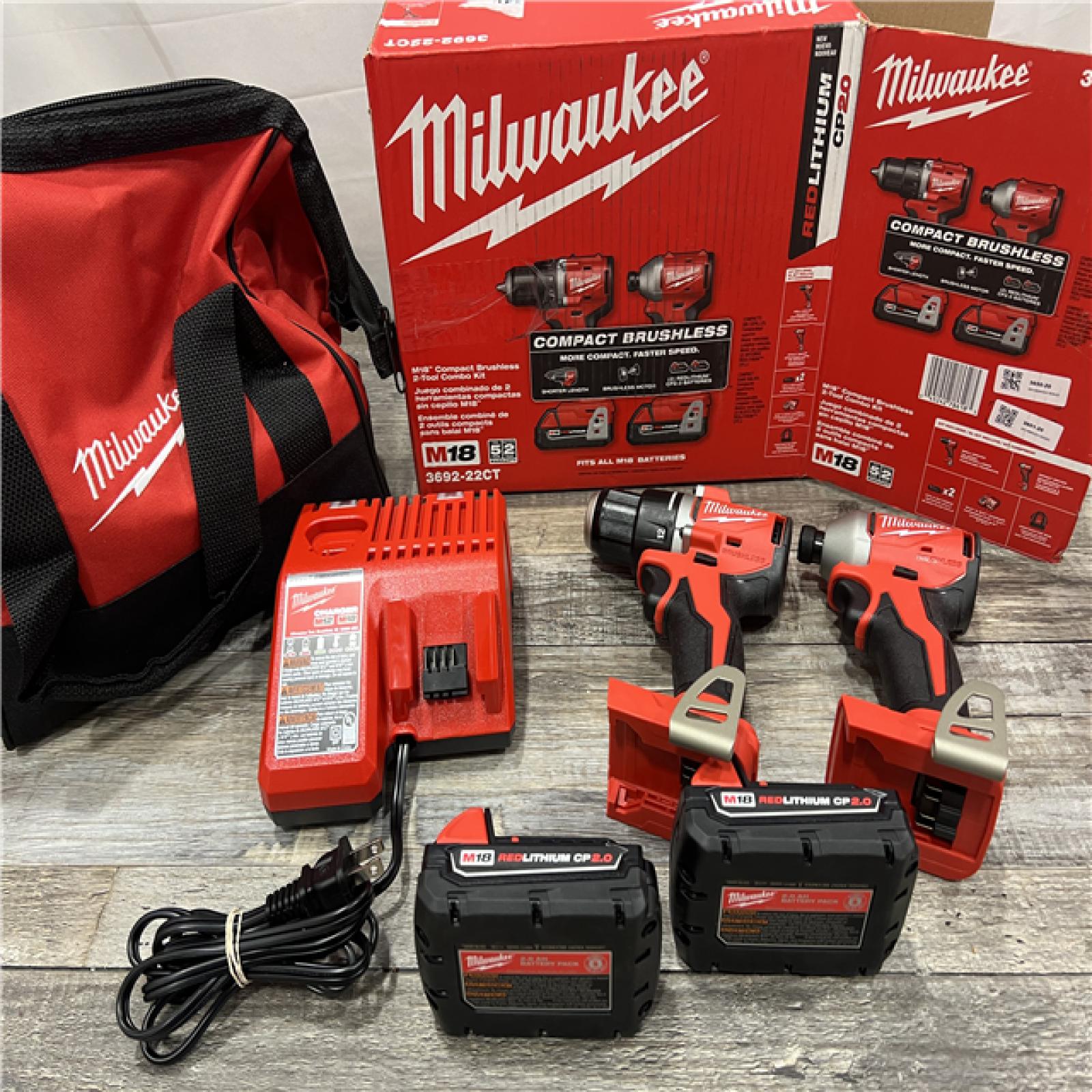 AS-IS Milwaukee M18 Compact Brushless 2-Tool Combo Kit