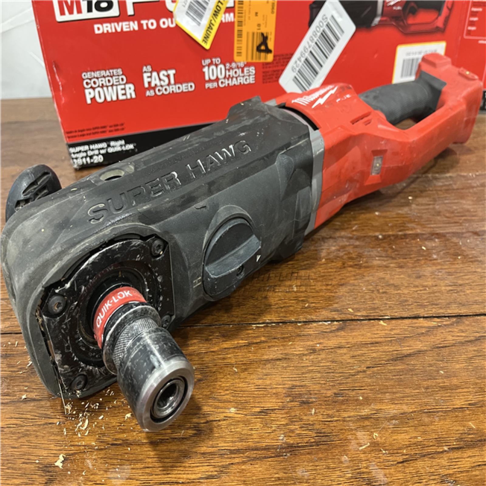 AS-IS Milwaukee M18 FUEL Brushless Cordless SUPER HAWG 7/16 in. Right Angle Drill (Tool-Only)