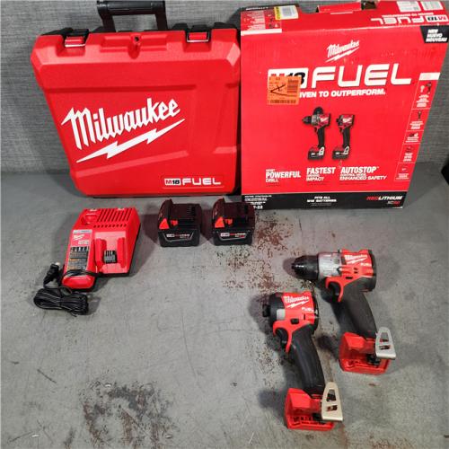 HOUSTON LOCATION - AS-IS Milwaukee 2697-22 M18 18-Volt 1/2-Inch 2-Tool Combo Kit Includes Charger, Battery (2) and Bag