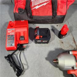 HOUSTON LOCATION - AS-IS M12/M18 12/18V Lithium-Ion Cordless 3/8 in. Ratchet and 1/2 in. High Torque Impact Wrench with Friction Ring Combo Kit