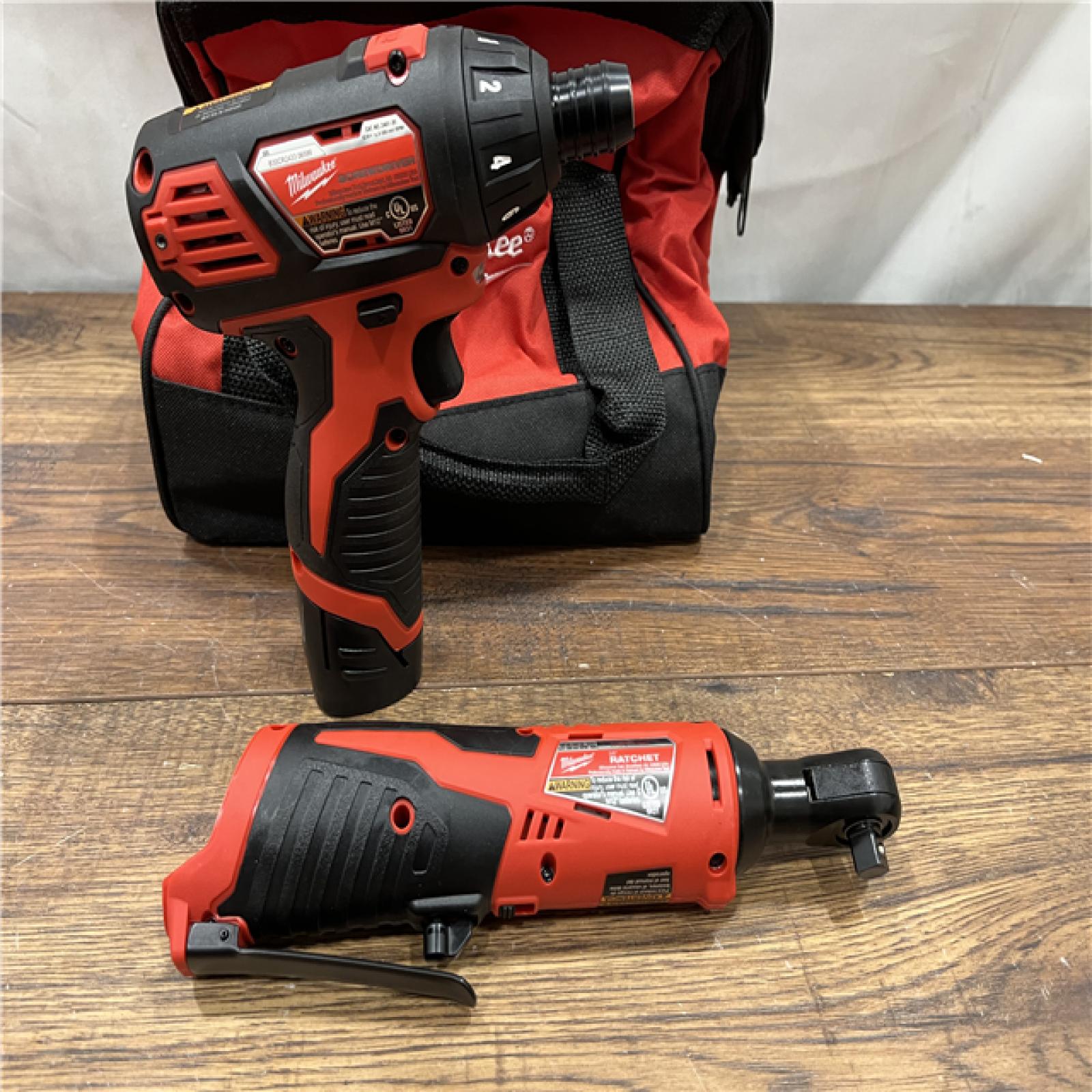 AS IS Milwaukee M12 Brushed Cordless 3/8 in. Ratchet and Screwdriver (2-Tool) Combo Kit