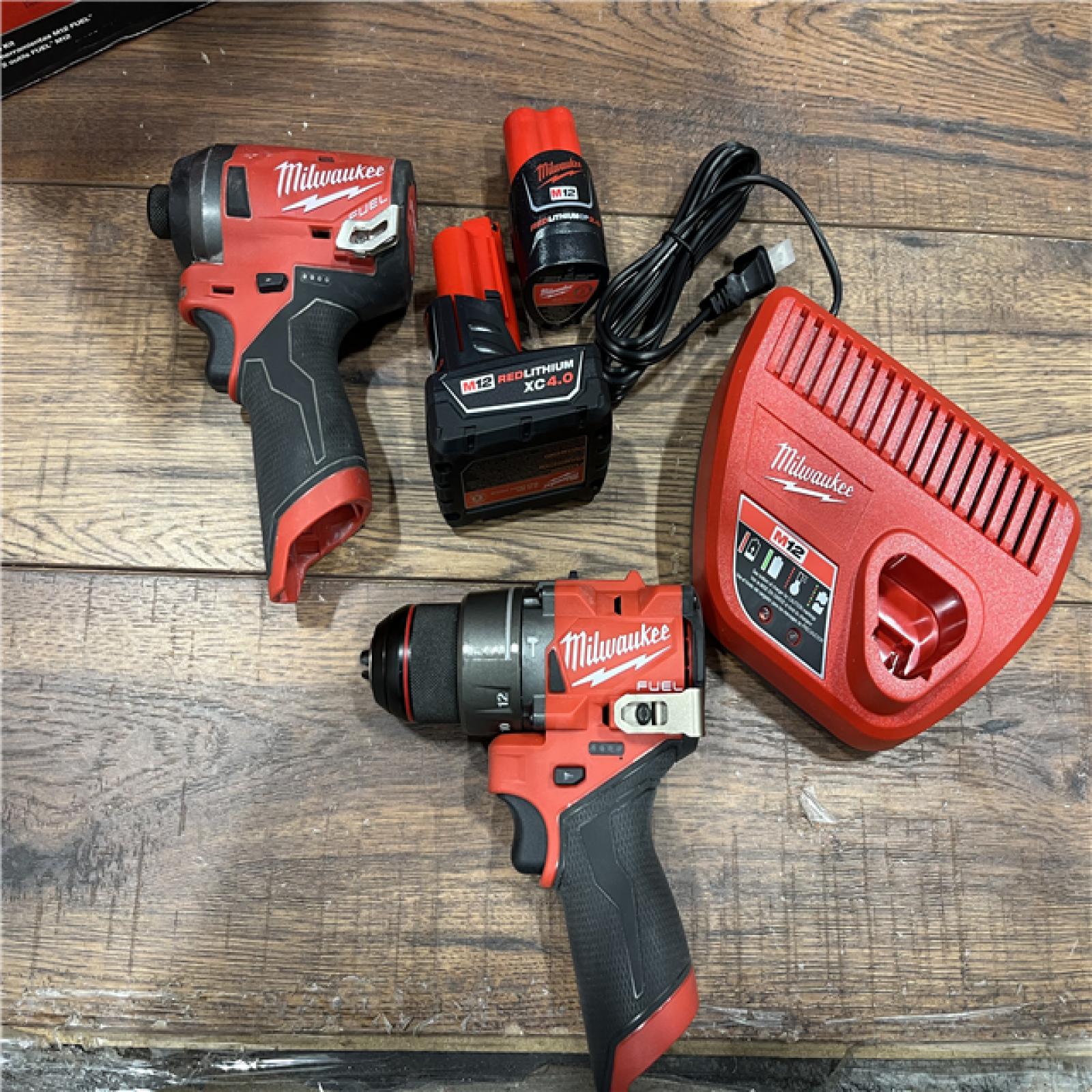 AS-IS Milwaukee 3497-22 12V Brushless Hammer Drill and Impact Driver Combo Kit