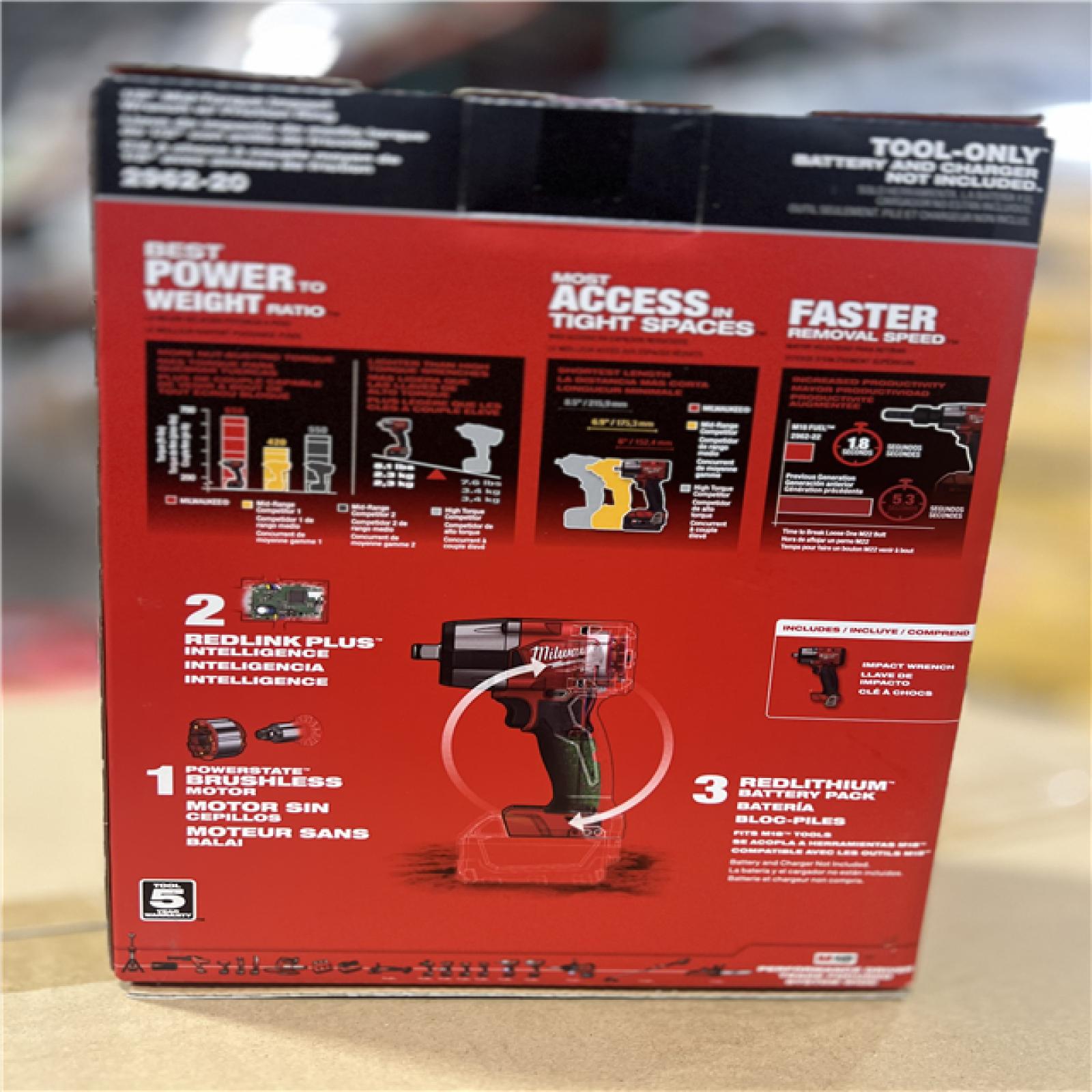 NEW! - Milwaukee M18 FUEL Gen-2 18V Lithium-Ion Brushless Cordless Mid Torque 1/2 in. Impact Wrench w/Friction Ring (Tool-Only)