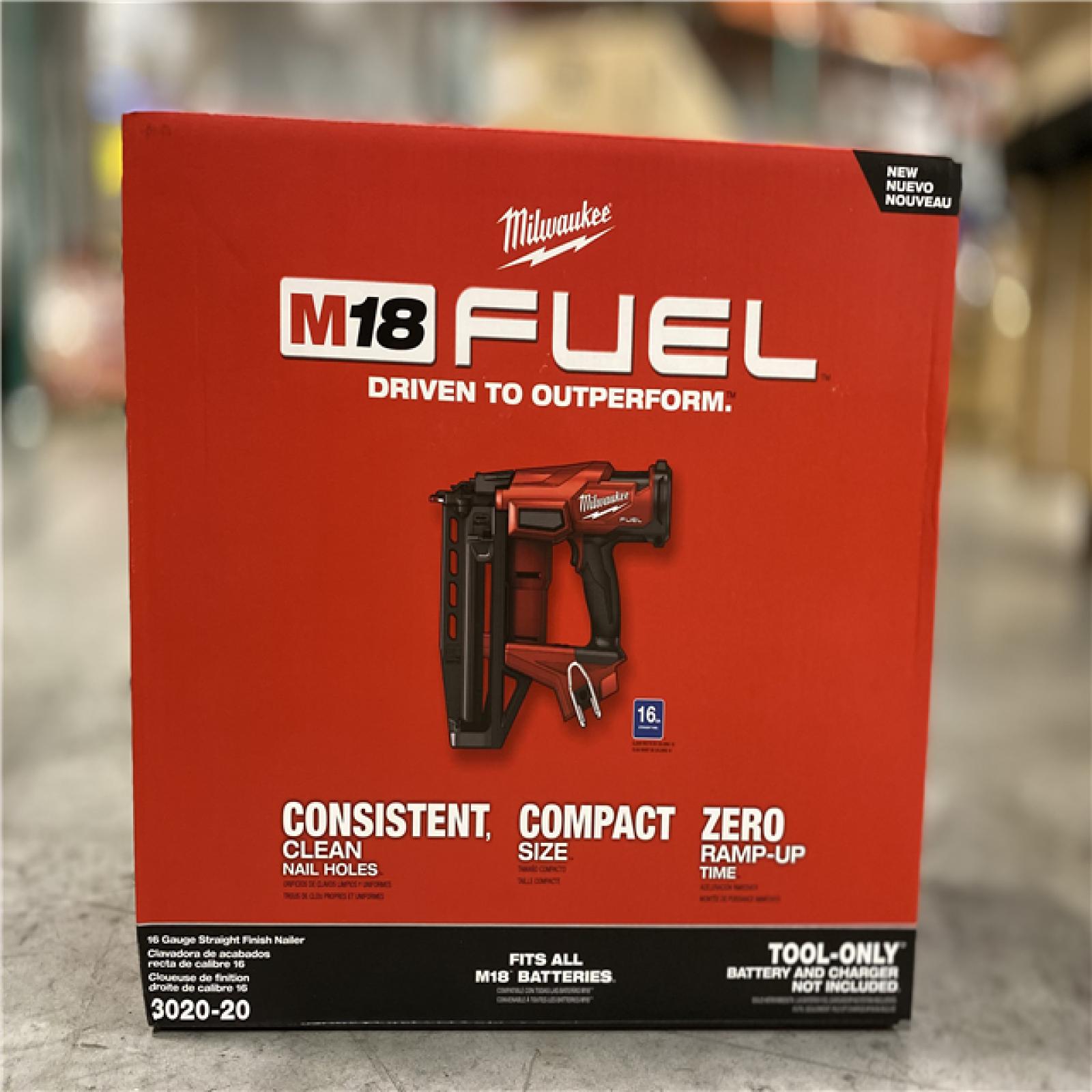 NEW! - Milwaukee M18 FUEL 18-Volt Lithium-Ion Brushless Cordless Gen ll 16-Gauge Straight Finish Nailer (Tool Only)