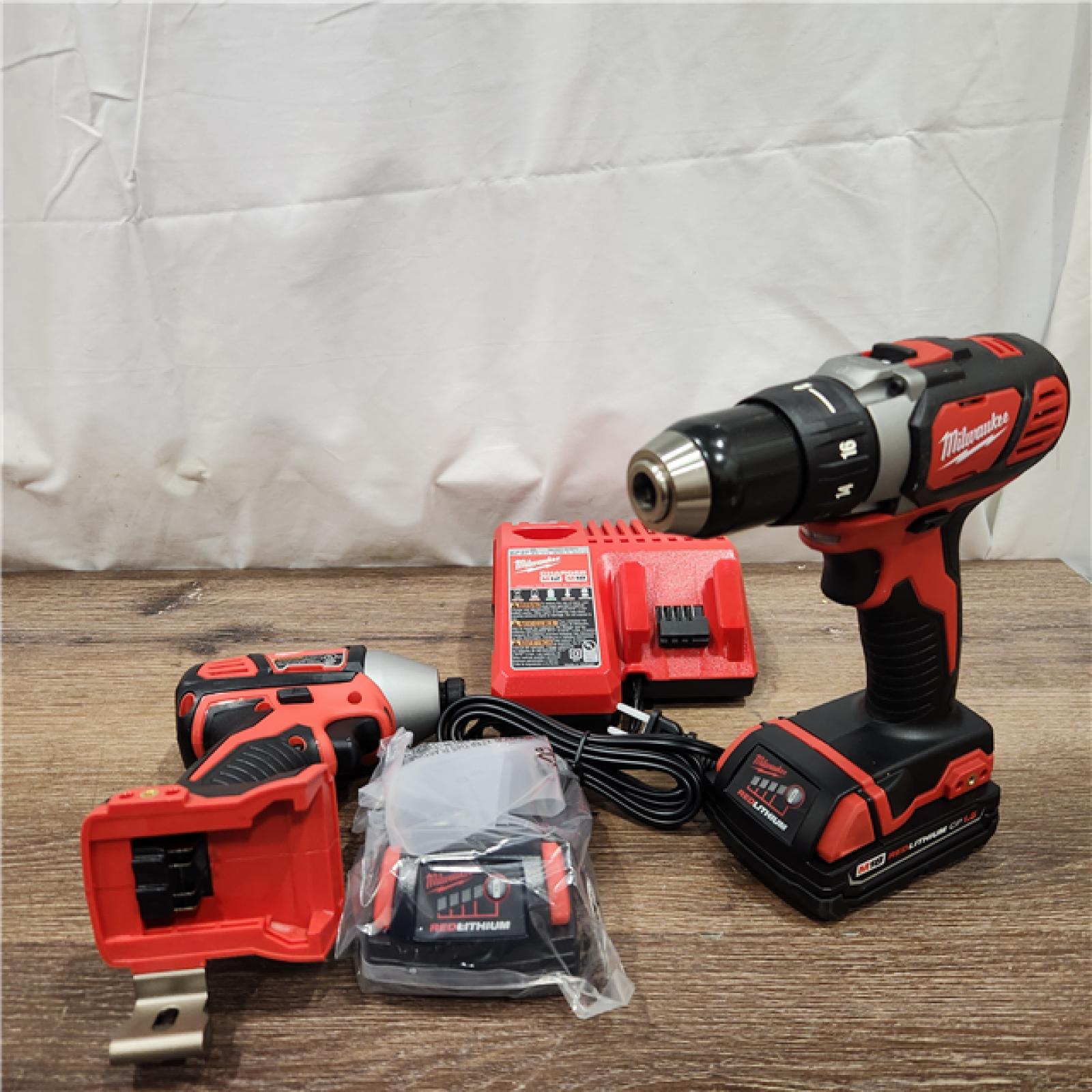 AS-IS Milwaukee M18 18V Cordless Brushed 2 Tool Drill/Driver and Impact Driver Kit