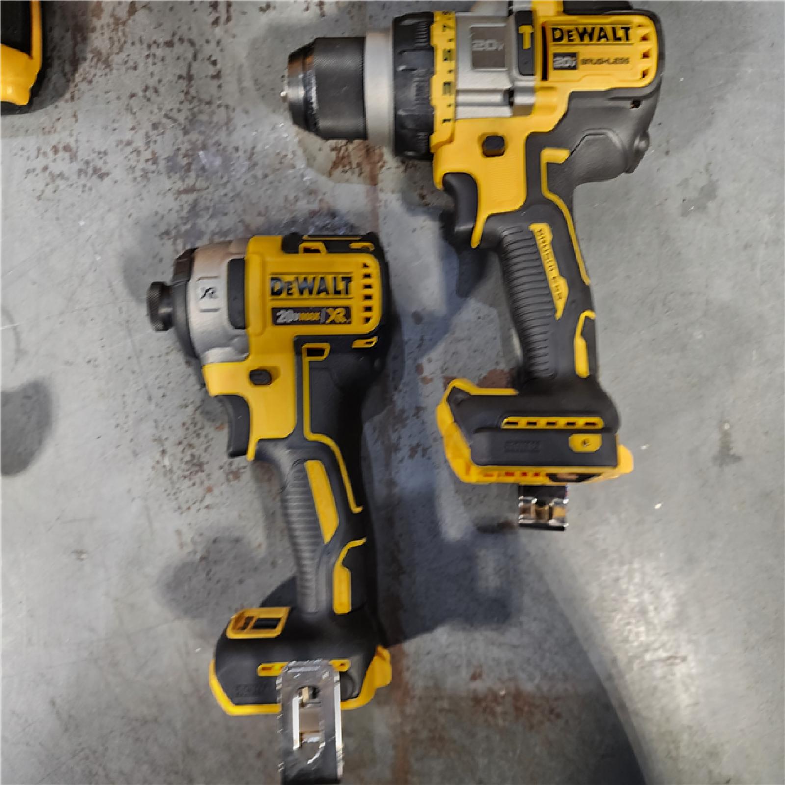 HOUSTON LOCATION - AS-IS DEWALT 20V MAX Cordless Brushless Hammer Drill/Driver 2 Tool Combo Kit with FLEXVOLT ADVANTAGE