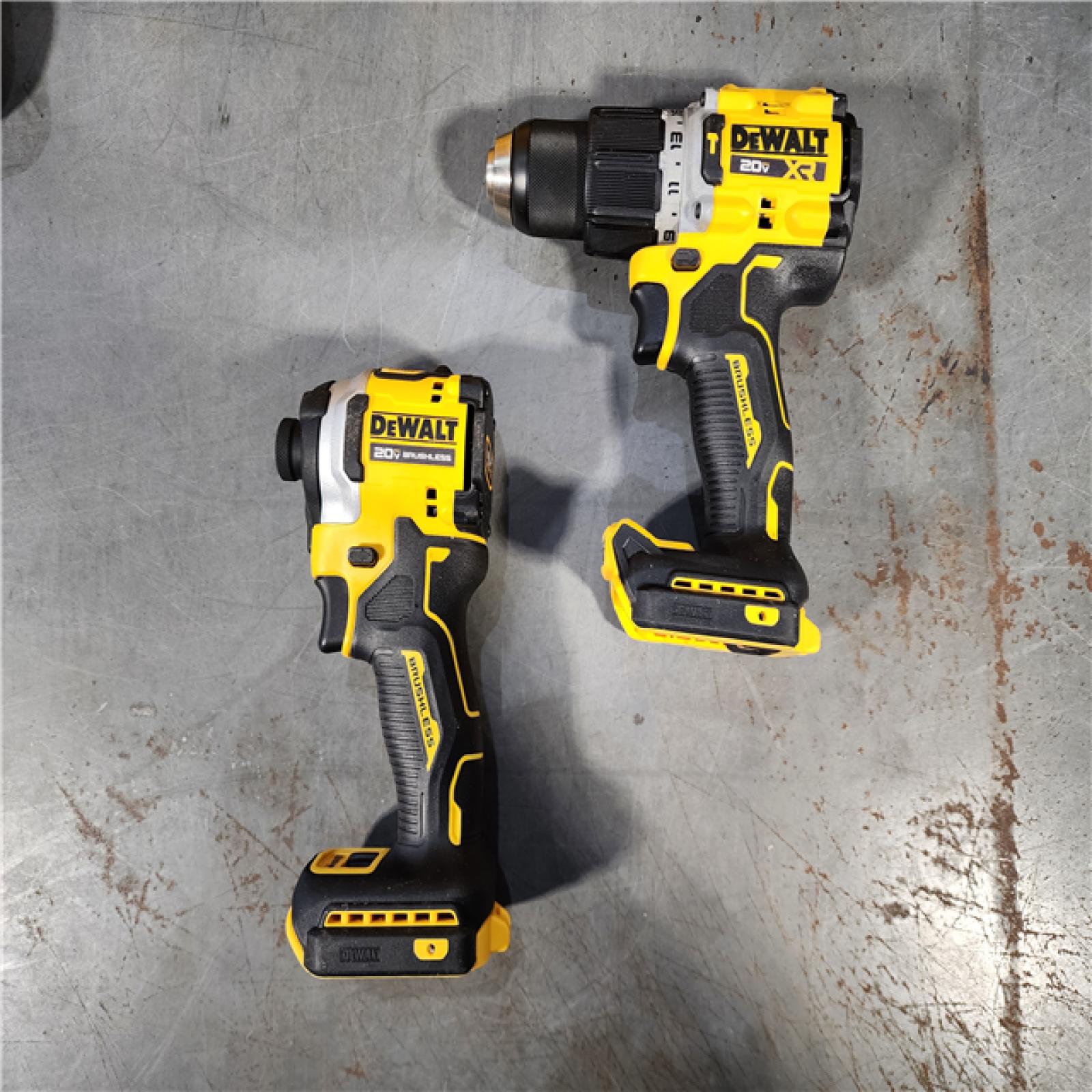 HOUSTON LOCATION - AS-IS DEWALT 20V MAX XR Hammer Drill and ATOMIC Impact Driver 2 Tool Cordless Combo Kit with (2) 4.0Ah Batteries, Charger, and Bag