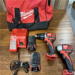 AS-IS Milwaukee M18 Brushed Cordless (2-Tool) Drill/Driver and Impact Driver Kit