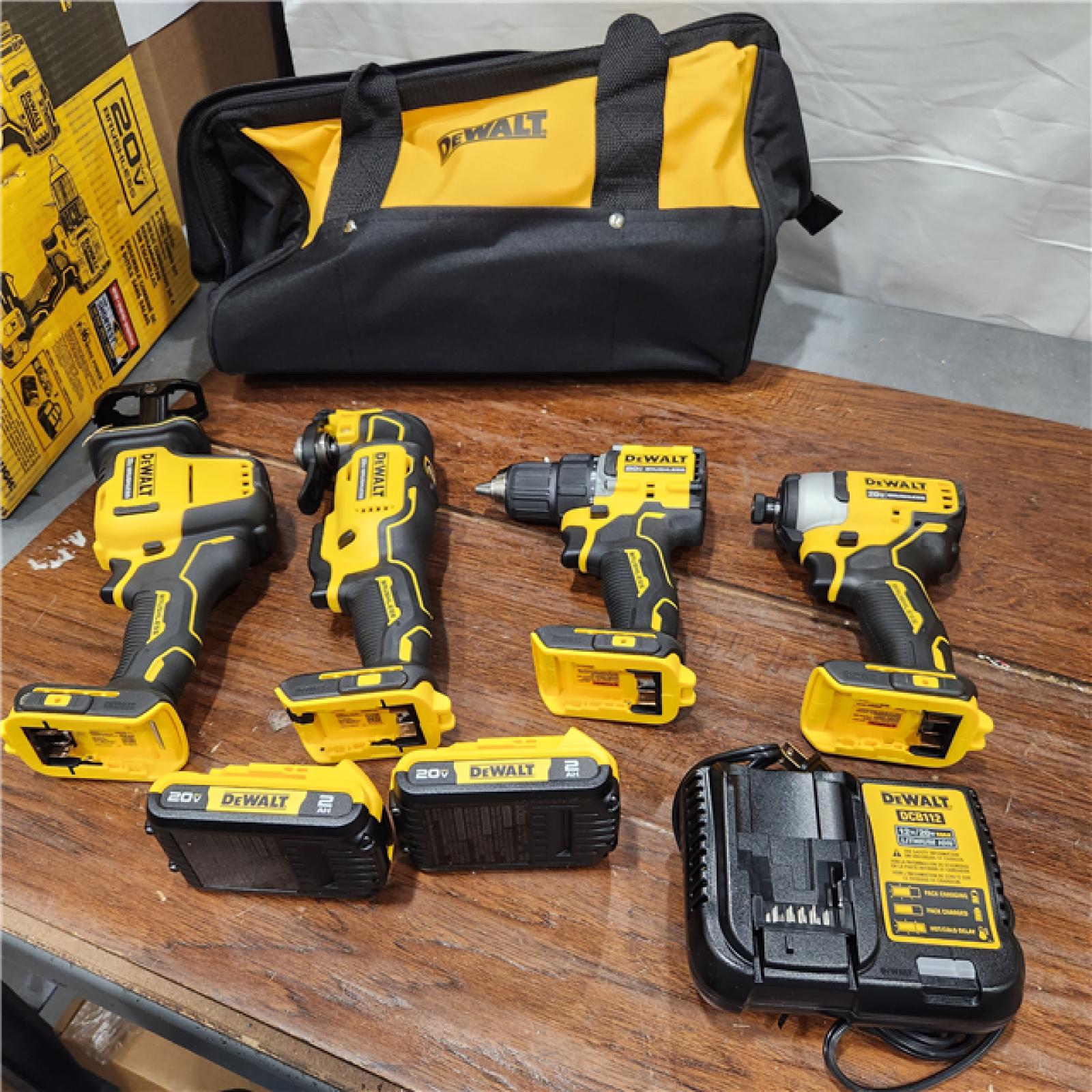 AS-IS  DEWALT 20V MAX* XR 4-Tool Combo Kit