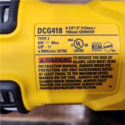 AS-IS DeWalt FLEXVOLT 60V MAX Cordless Grinder  4.5 - 6   9000 RPM  1 EA (115-DCG418B)