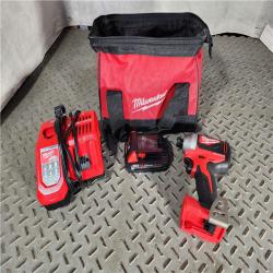 HOUSTON LOCATION - AS-IS Milwaukee M18 18-Volt Lithium-Ion Brushless Cordless 1/4 in. Impact Driver (BATTERY & CHARGER))