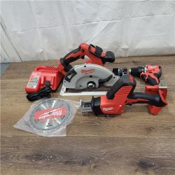 AS-IS M18 18-Volt Lithium-Ion Brushless Cordless Combo Kit (4-Tool) with 2-Batteries, 1-Charger and Tool Bag