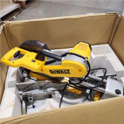 AS-IS DEWALT 15 Amp Corded 12 in. Double Bevel Sliding Compound Miter Saw with XPS Technology, Blade Wrench and Material Clamp