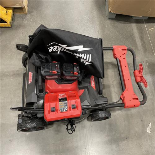AS-IS Milwaukee M18 FUEL Brushless Cordless 21 in. Walk Behind Dual Battery Self-Propelled Mower W/(2) 12.0Ah Battery and Rapid Charger
