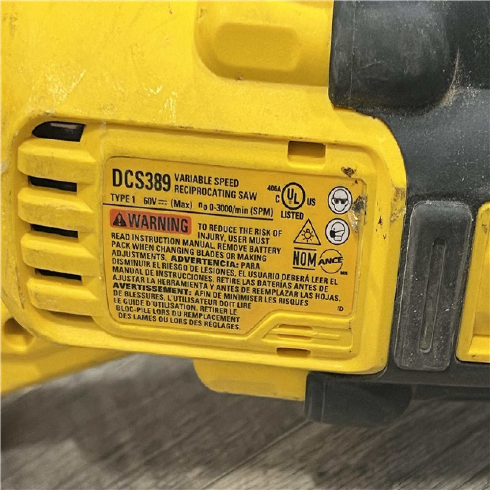 AS-IS DeWalt DCS389B FLEXVOLT 60V MAX Cordless Brushless Reciprocating Saw (Tool-Only)