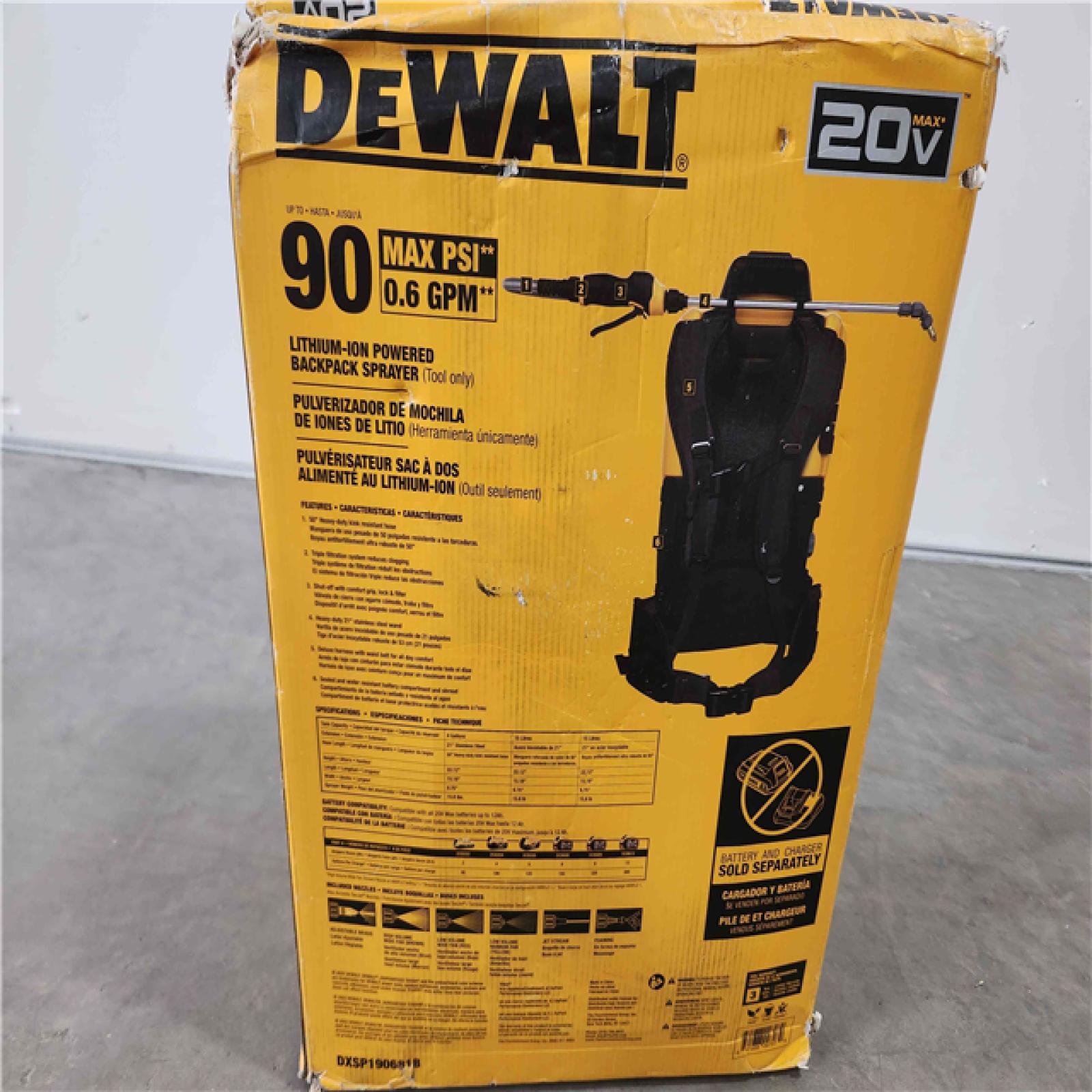 Phoenix Location Appears NEW DEWALT Lithium-Ion Powered Battery Backpack Sprayer