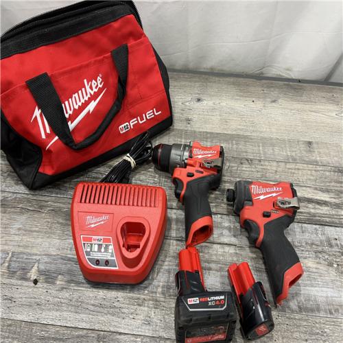 AS-IS Milwaukee 3497-22 12V Brushless Hammer Drill and Impact Driver Combo Kit