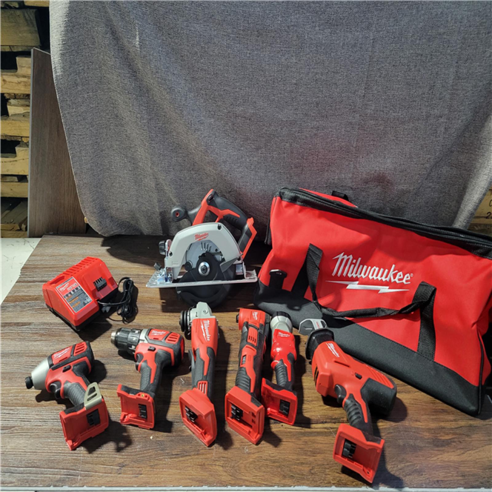 CALIFORNIA AS-IS MILWAUKEE M18 9-TOOL COMBO KIT (NO BATTERIES) (CHARGER AND BAG INCLUDED)