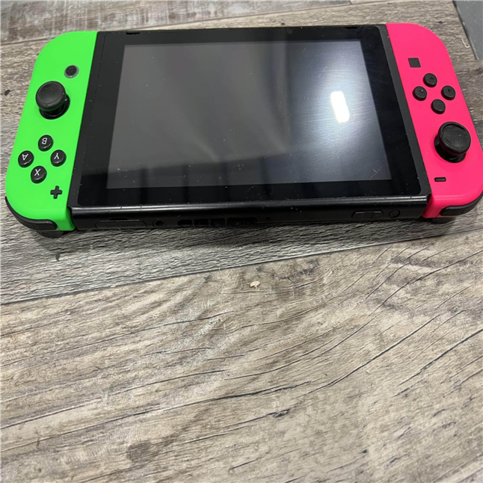 AS-IS Nintendo Switch Console neon Green and neon Pink HAC-001