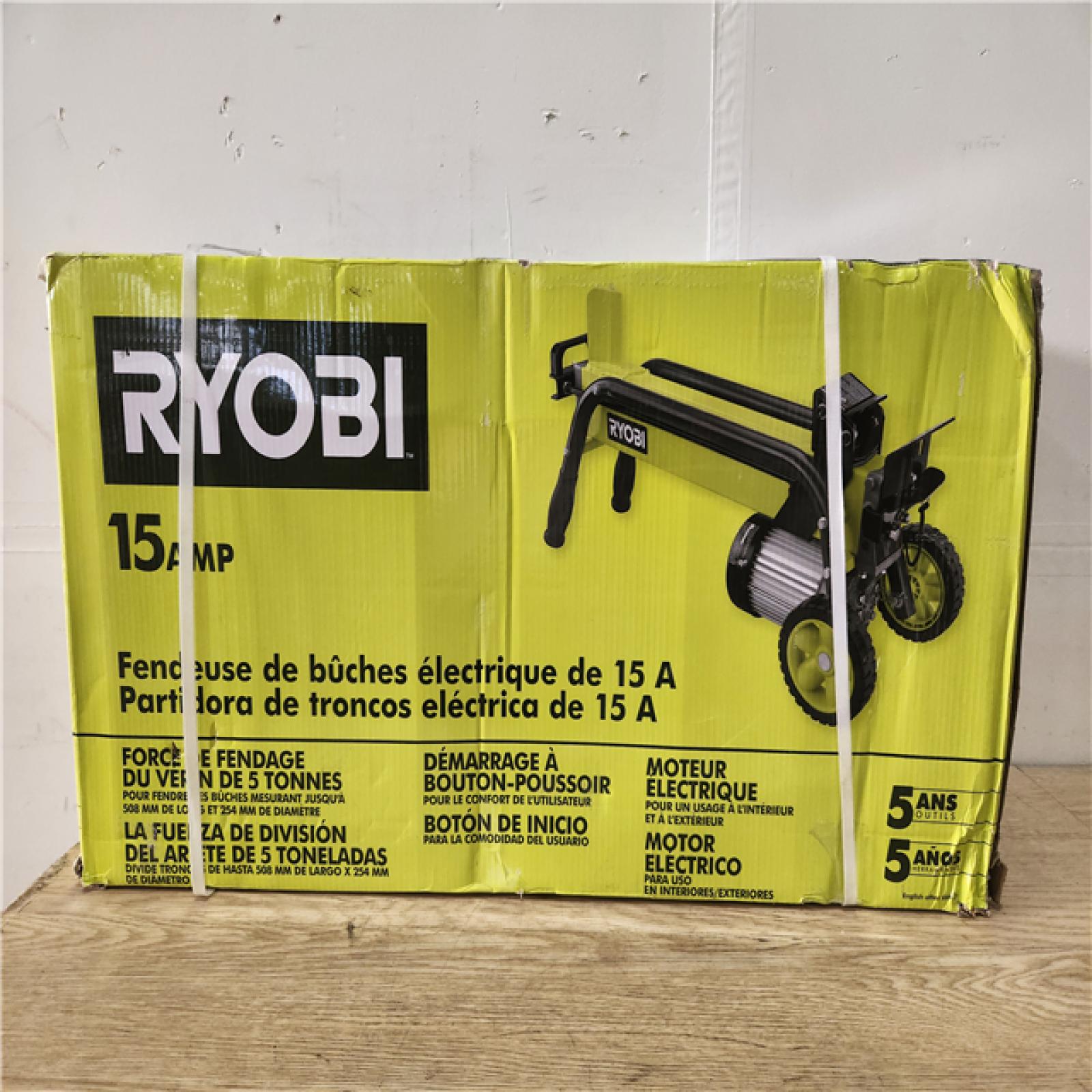 Phoenix Location NEW Ryobi 5-Ton 15 Amp Horizontal Electric Log Splitter