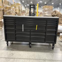 DALLAS LOCATION - HUSKY Tool Storage 84 in. W Heavy Duty Matte Black Mobile Workbench Tool Chest with Stainless Steel Work Top