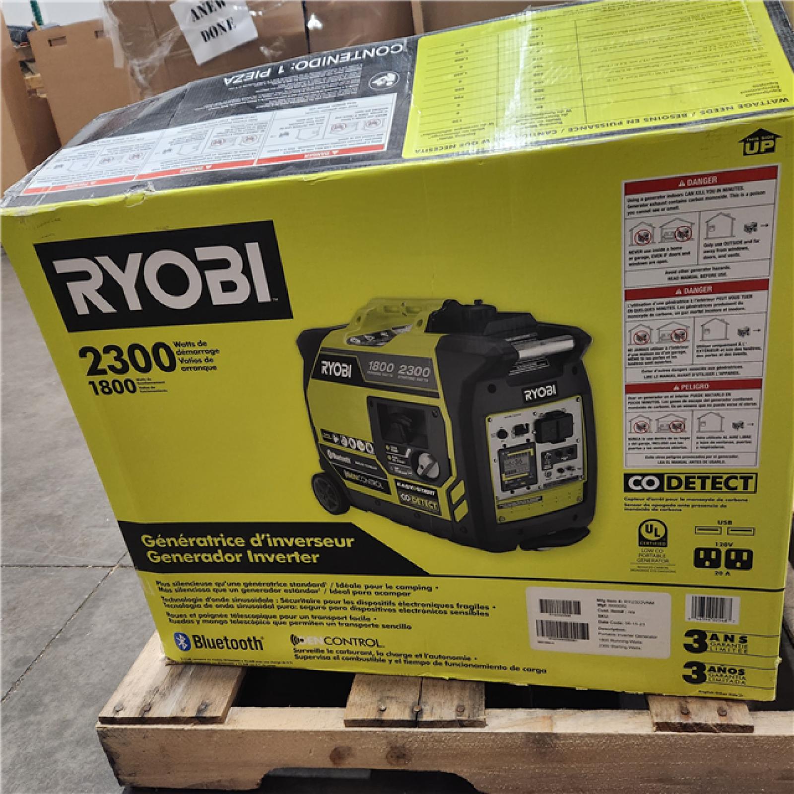 Dallas Location - As-Is Ryobi 2300-Watt Bluetooth Inverter Generator