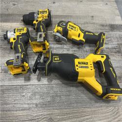 AS-IS DEWALT 20-Volt Maximum Lithium-Ion Cordless 4-Tool Combo Kit with (2) 4 Ah Batteries and Charger