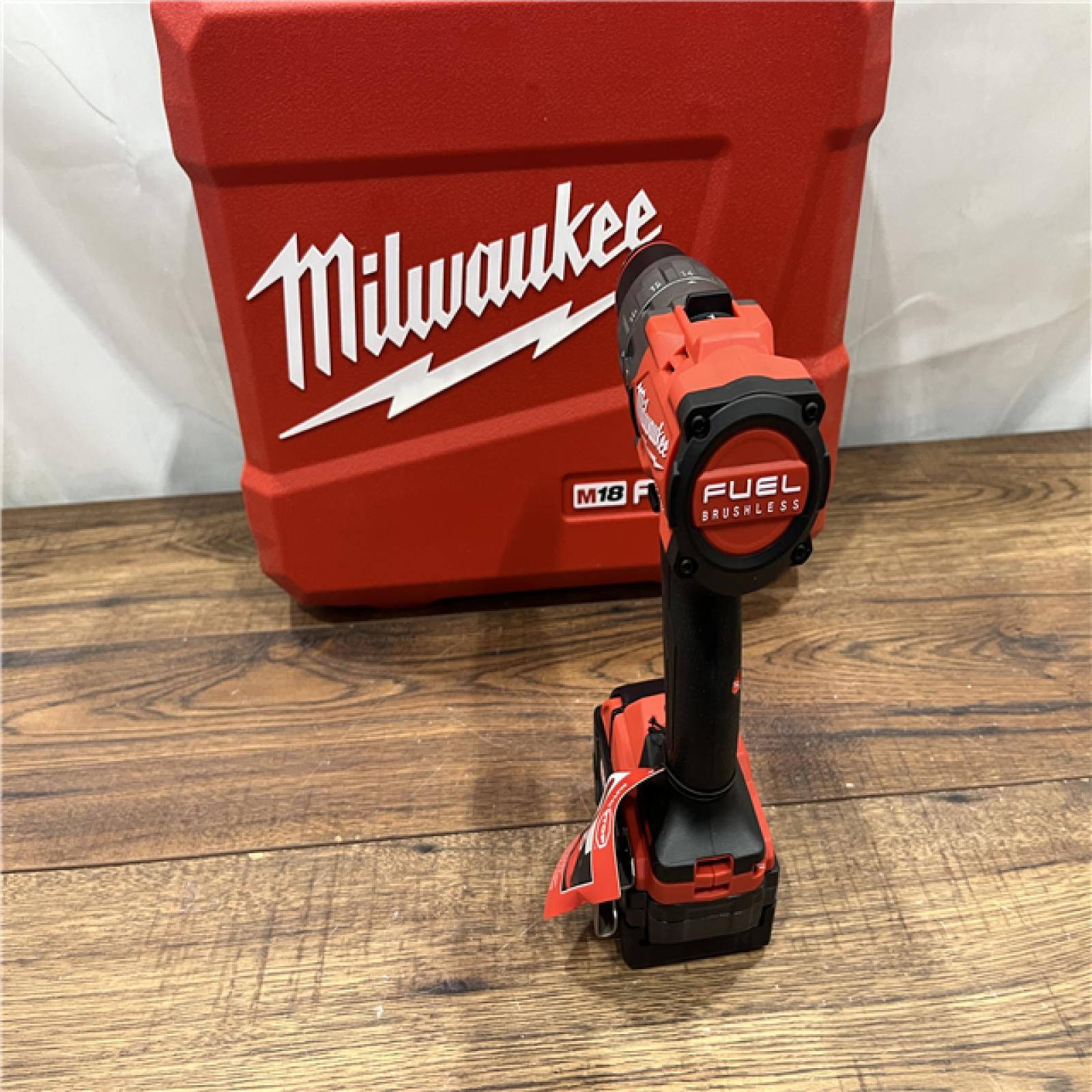 AS-IS Milwaukee 2904-22 Hammer Drill Driver Kit with Batteries  Charger & Tool Case  Red