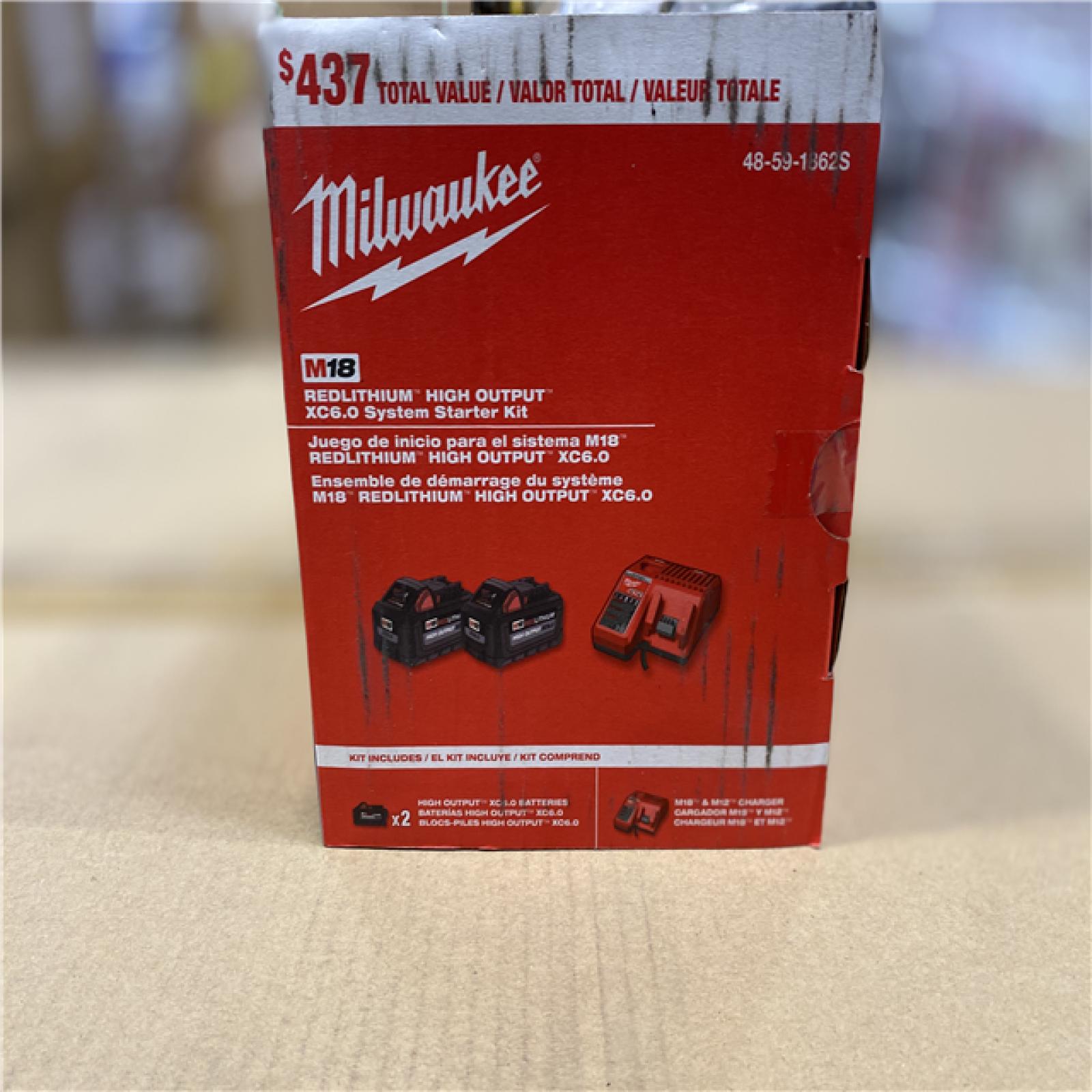 NEW! - Milwaukee M18 18-Volt Lithium-Ion High Output Starter Kit with Two 6.0 Ah Battery and Charger