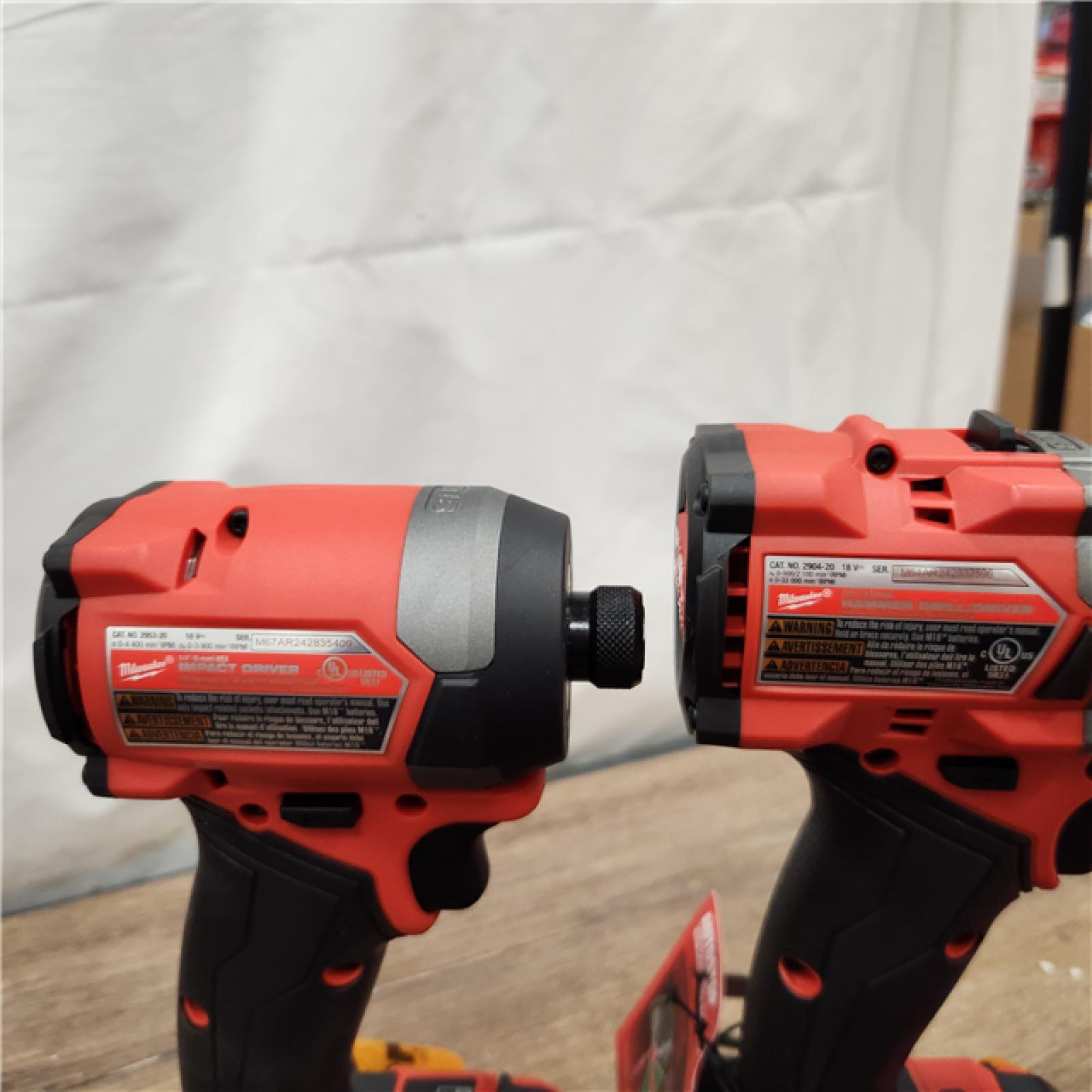 AS-IS Milwaukee M18 FUEL 18V Lithium-Ion Brushless Cordless Hammer Drill and Impact Driver Combo Kit (2-Tool) with 2 Batteries