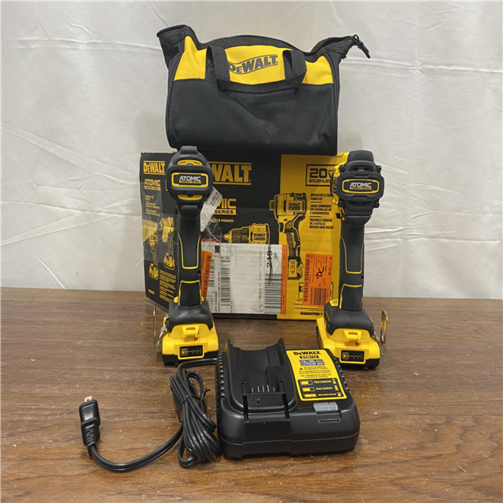 AS-IS DEWALT ATOMIC 20-Volt MAX Lithium-Ion Cordless Combo Kit (2-Tool) with (2) 2.0Ah Batteries, Charger and Bag