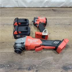 AS-IS M18 FUEL 18V Lithium-Ion Brushless Cordless Grinder & 3/8 in. Impact Wrench Combo Kit (2-Tool) W/ Two 5Ah Batteries