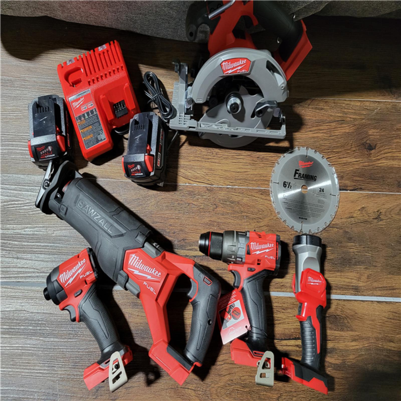 CALIFORNIA NEW MILWAUKEE M18 FUEL 5-TOOL COMBO KIT(BATTERIES,CHARGER,AND BAG INCLUDED)