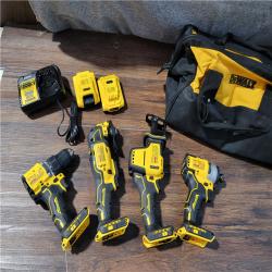 CALIFORNIA NEW DEWALT ATOMIC BRUSHLESS 4-TOOL COMBO KIT (2 BATTERIES,1 CHARGER, AND BAG INCUDED)