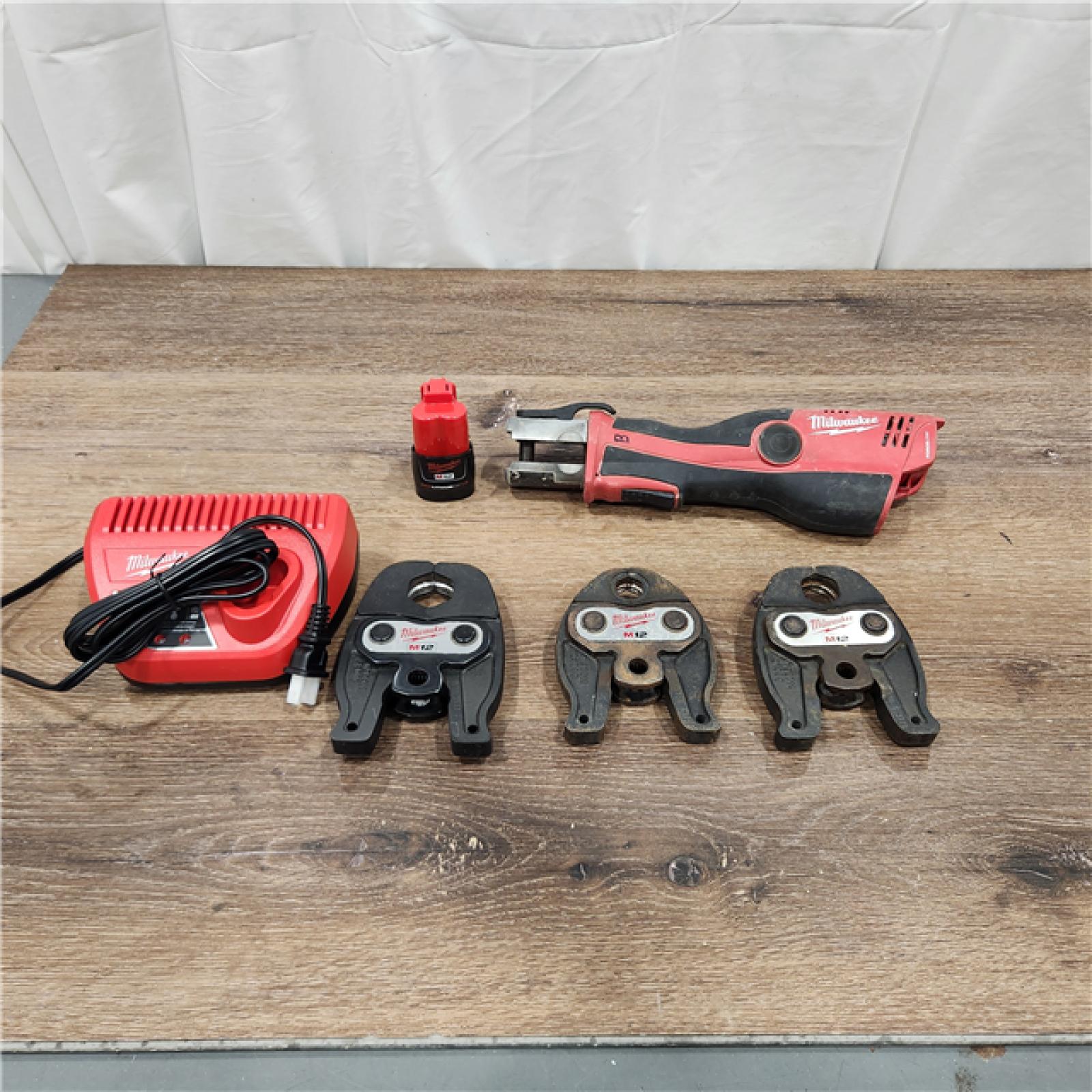 AS-IS M12 12-Volt Lithium-Ion Force Logic Cordless Press Tool Kit (3 Jaws Included) with Two 1.5 Ah Battery and Hard Case
