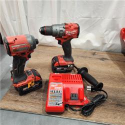 AS-IS Milwaukee M18 FUEL 18V Lithium-Ion Brushless Cordless Hammer Drill and Impact Driver Combo Kit (2-Tool) with 2 Batteries