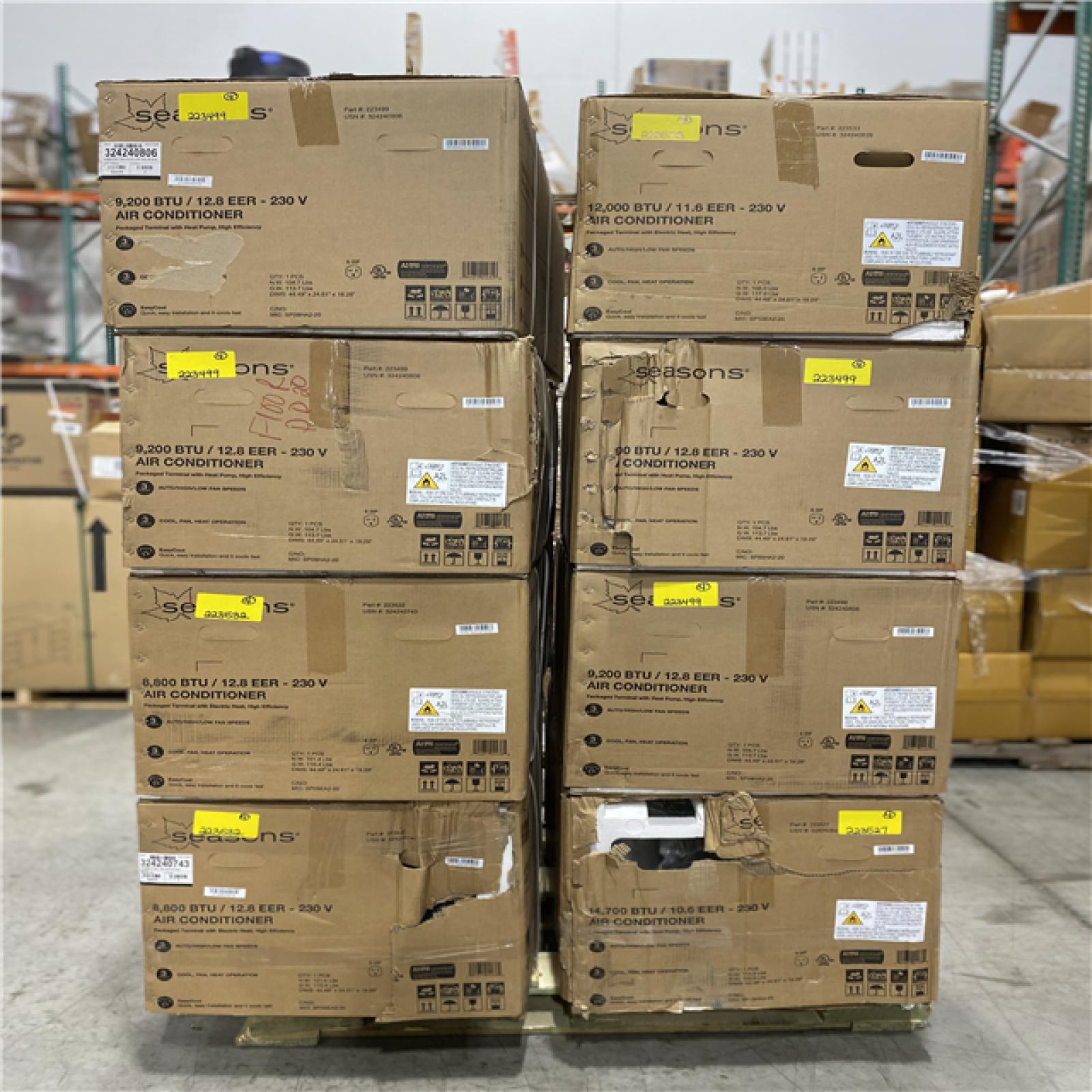 DALLAS LOCATION - Seasons® MIXED  AIR CONDITIONER PALLET - (8 UNITS)