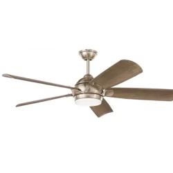 DALLAS LOCATION- Home Decorators Collection Camrose 60 in. Integrated Color LED Brushed Nickel Ceiling Fan with Light Kit and Remote Color Changing PALLET - ( 16 UNITS )