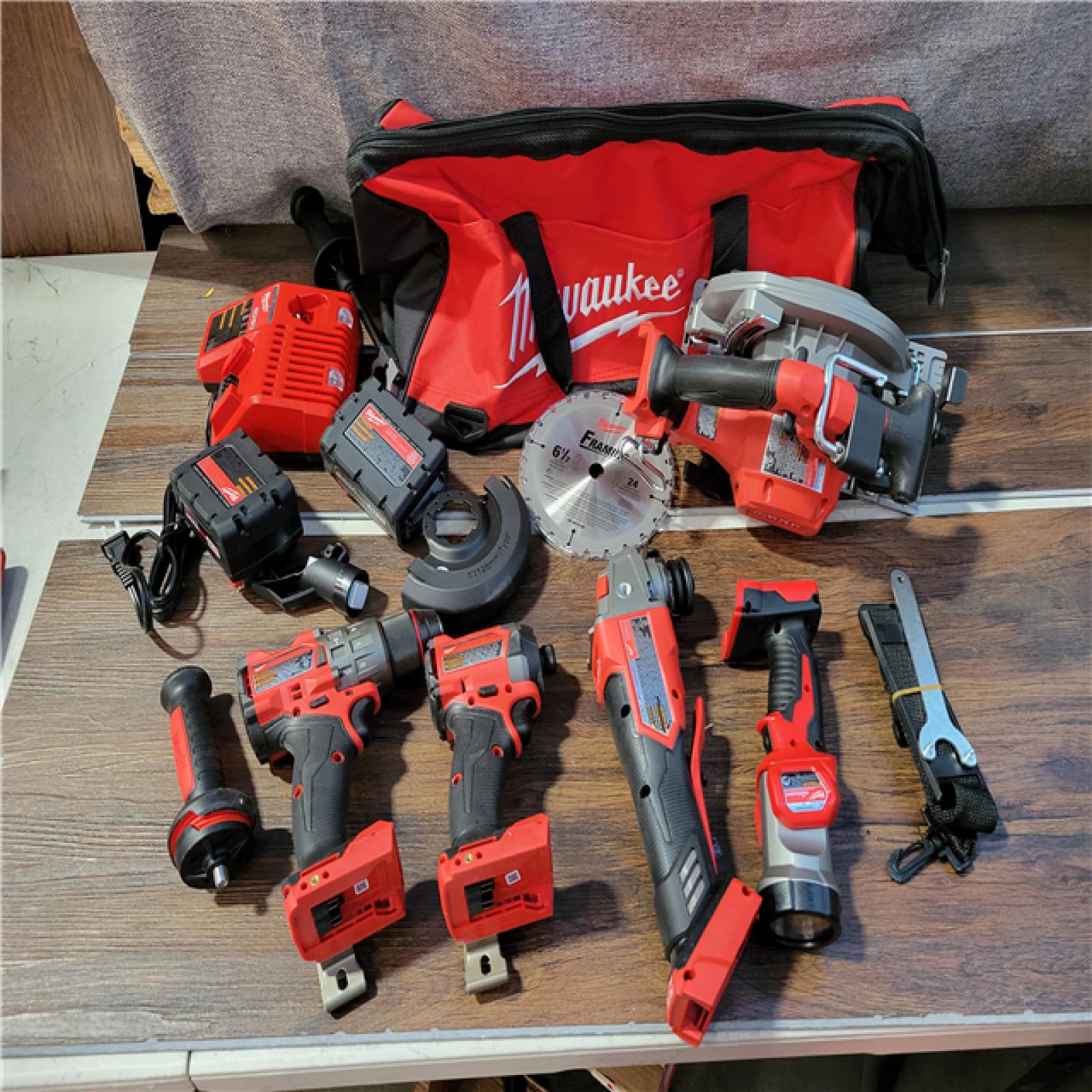 CALIFORNIA PARTIAL MILWAUKEE M18 7-TOOL COMBO KIT (2 Batteries, 1 Charger, and Bag Included)