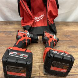 AS IS M18 18-Volt Lithium-Ion Brushless Cordless Compact Hammer Drill/Impact Combo Kit (2-Tool) with (2) Batteries, Bag