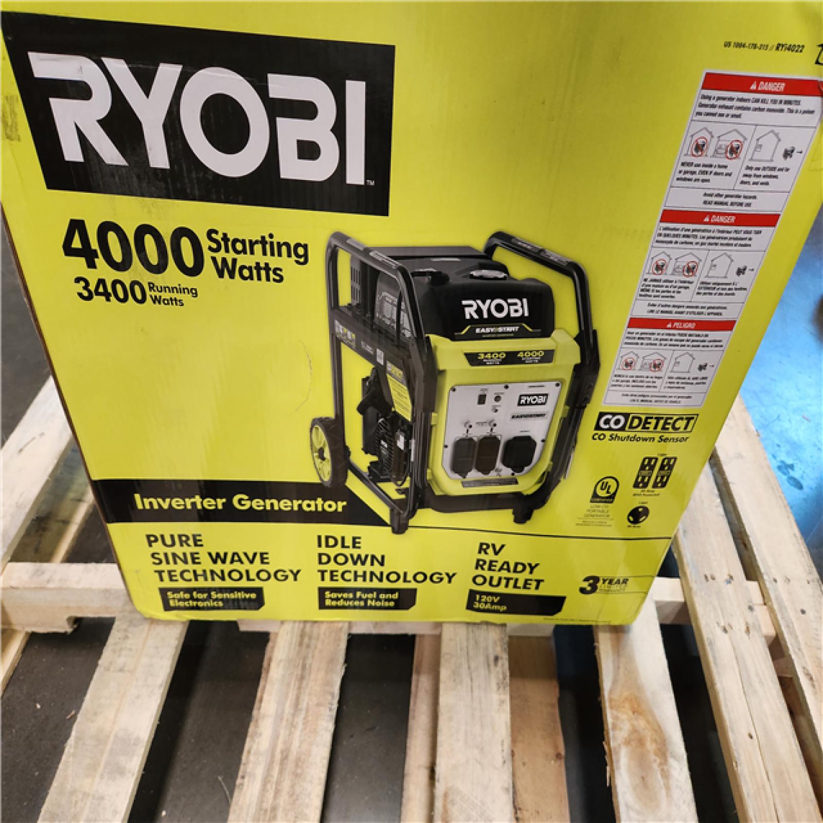 California AS-IS Ryobi 3400 Running Watt 4000 Starting Watt Power Inverter Generator